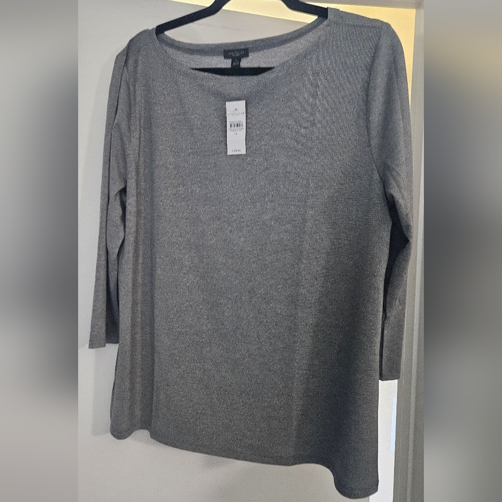 NWT Ann Taylor Factory Sparkly 3/4 length sleeve top